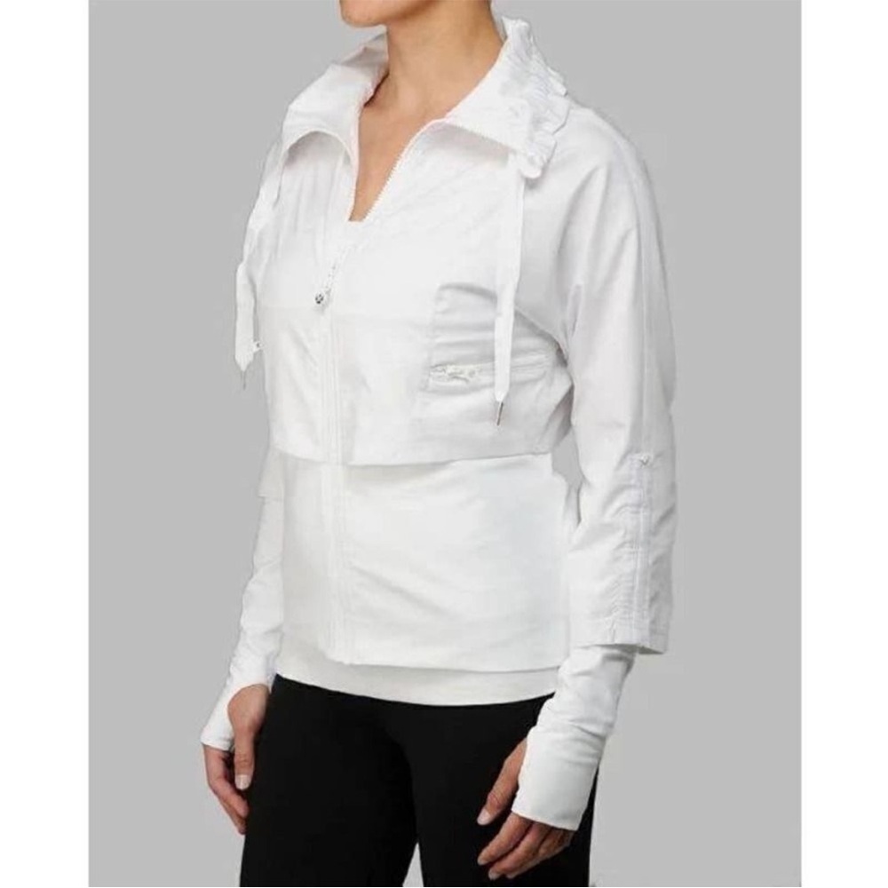 Lululemon Seek the Peak White Layered Windbreaker Zip Up Jacket Size 6
